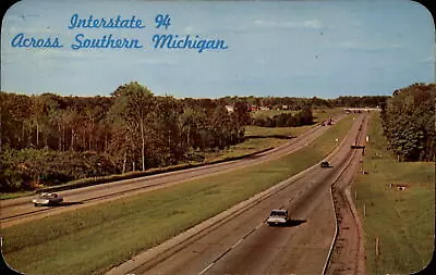 Michigan I-94 Interstate Across Southern Part State 1960s Cars Unused Postcard • $8.99
