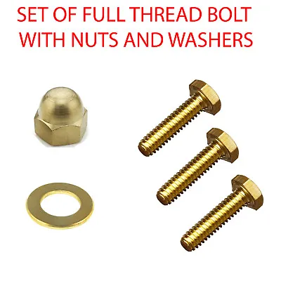 £3.25 • Buy BRASS Sets Bolts Nuts And Washers Full Thread Bolts 933 Sizes M4 M5 M6 M8