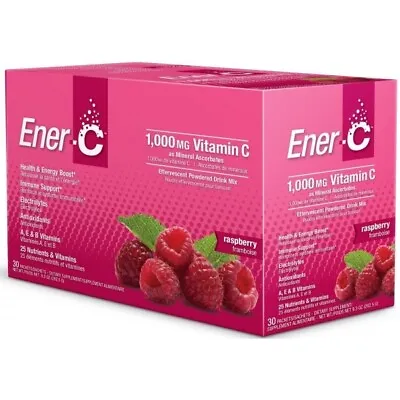 Ener-C 1000mg Vitamin C 30 Sachets Multivitamin Drink Mix Raspberry Flavour • £19.18