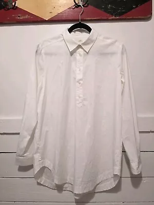 Ann Taylor Loft The Softened Shirt White Cotton Maternity Womens Small Popover • $12