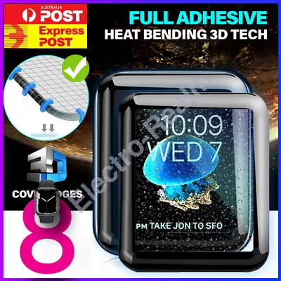 $4.95 • Buy For Apple Watch 8 7 6 41/45/40/44 Mm Screen Protector Tempered Glass Full Cover