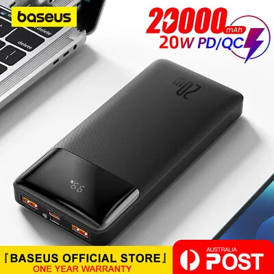 $45.99 • Buy Baseus Power Bank 20000mAh PD 20W USB Type C Fast Charging Mini Portable Battery