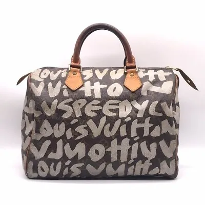 Louis Vuitton M92195 Graffiti Speedy 30 Hand Bag Brown All-over Logo Monogram LV • £1037.51