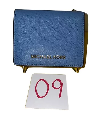 Michael Kors Light Blue Leather Snap Closure Wallet New • $29.99