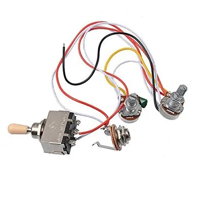 Electric Guitar Wiring Harness Kit 3 Way Toggle Switch 1 Volume 1 Tone 500K Pot • $10.59