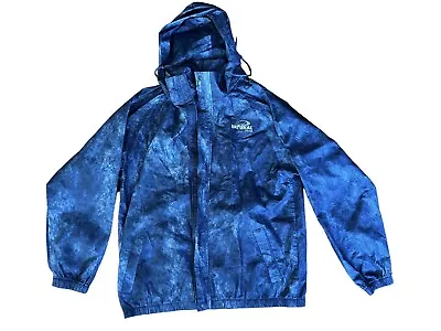 Natural Gear Mens L Rain Jacket Lightweight Blue Full Zip Hooded Golf • $21.99