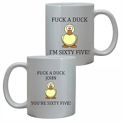 £10.95 • Buy Personalised 65th Birthday Mug Fuckaduck Duck Rude Funny Gift For Him Her Age 65