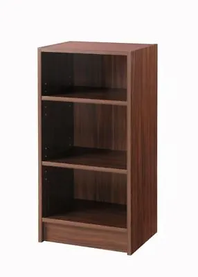 3 Tier Cube Bookcase Display Shelving Storage Unit Wood Furniture Walnut • £21.99