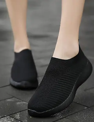 Zapatos Tenis Negros Deportivos Para Mujer Zapatillas Deportiva De Moda Calzado • $24.99