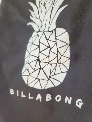 Billabong Pina Daze Backpack Pineapple Drawstring Black Bag With Side Pocket NWT • $33.98