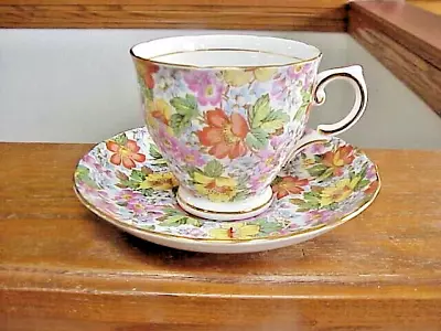 Tuscan Vintage Fine English Bone China Floral Chintz Tea Cup & Saucer • $4.99