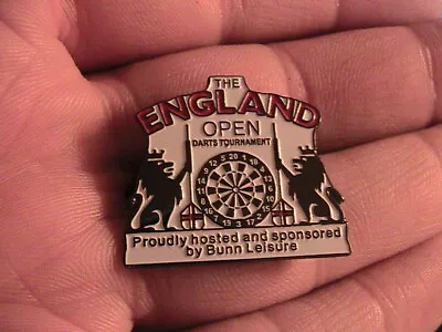 The England Open Darts Tournament Pin Badge British Sport Pub Club League Uk • £1.95