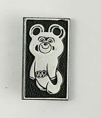 Vintage MISHA BEAR Square Olympics Pin Pinback • $6.87