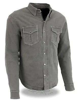 Milwaukee Leather MPM1621 Men's Armored Denim Biker Shirt W/ Kevlar® Liner • $89.99