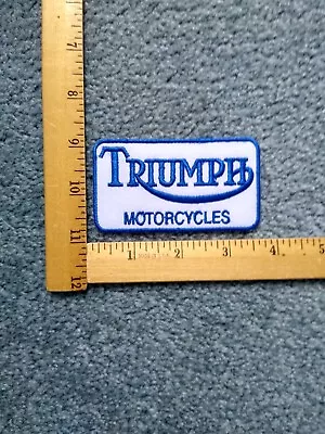 1 Awesome Triumph Motorcycle Racing Iron On Patch   Free Shipping • $5.49