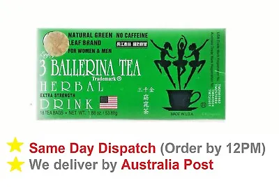 3 Ballerina Tea Herbal Drink Slim Tea Weight Loss EXTRA STRENGTH 18 Tea Bags • $7.45