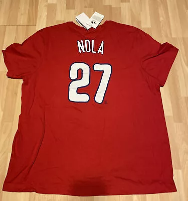 New Mens Nike Philadelphia Phillies Aaron Nola T-Shirt Jersey Red Size 3XL XXXL • $34.99