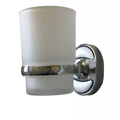 £9.90 • Buy Toothbrush Holder Drinking Glass Tumbler Toothpaste Stainless Steel Wall Mounted