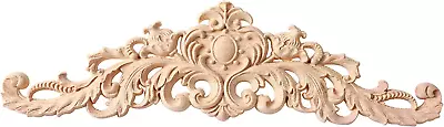 Wood Appliques Onlays Long Wood Carved Appliques 31.4 * 7.8Inch Set For Wall Do • $95.99