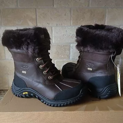 UGG Adirondack II Obsidian Brown Waterproof Leather Snow Boots Size 12 Women • $161.49