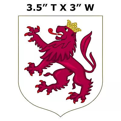 Kingdom Of León Medieval Coat Of Arms Car Truck Window Bumper Sticker Decal • $2.99