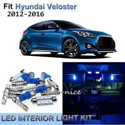 9x Premium Blue LED Interior Lights Kit For 2012-2016 Hyundai Veloster • $8.03