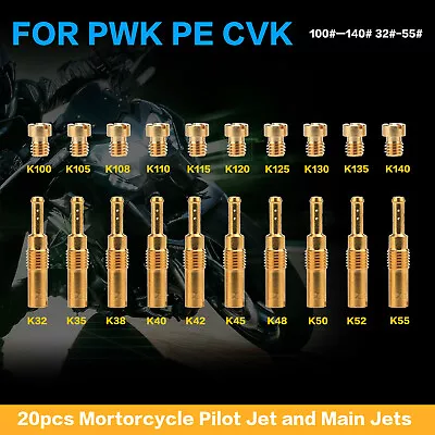 20 PCS Carburetor Main Jet Kit & Main Slow/Pilot Jet Set For Mikuni PWK PE OKO • $7.99