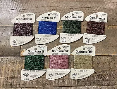 Rainbow Gallery Gold Rush Thread Lot Of 7 Needlepoint Soft Washable Metallic • $9.95