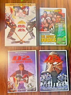 The Mighty Ducks DVD 1 2 3 Box Set Movie Emilio Estevez Disney 3-Pack 90's D2 D3 • $18.99