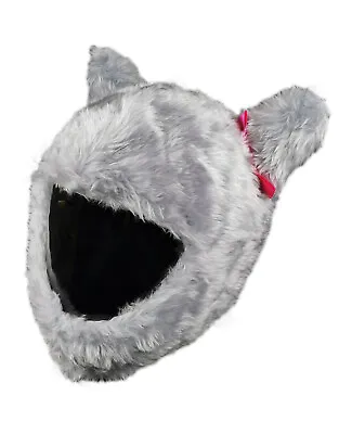 Funny Heeds Full Face Motorcycle Helmet Cover Crazy Motorbike Grey Cat Ear Case • $38.90