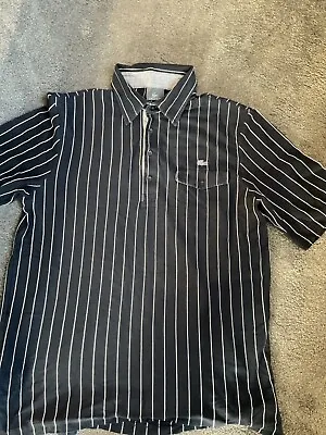 Lacoste Classic Cotton Polo Shirt Top Black Stripe - Size 6  Plus FCUK Size L • £8