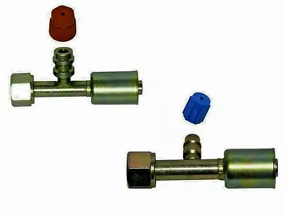  A/C FITTINGS BEADLOCK FEMALE STRAIGHT #8#10 WITH R134a SERVICE PORTS (STEEL) • $28.85