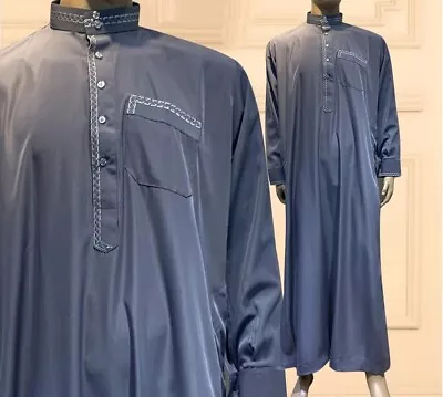 Casual Men Thobe - Muslim Men Wear - Jubba - Ramadan Men Clothing • $26