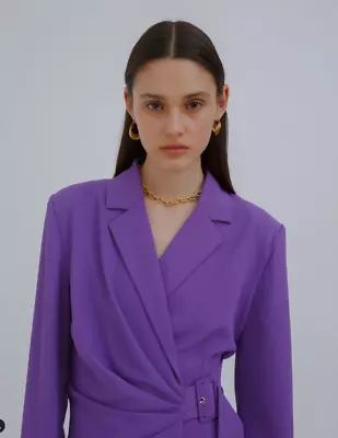 C/MEO COLLECTIVE Size M 10 Heat Violet Long Sleeve Jacket Dress • $27.50