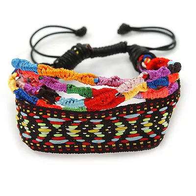 Unisex Handmade Multicoloured Cotton Woven Friendship Bracelet - Adjustable • £7.50