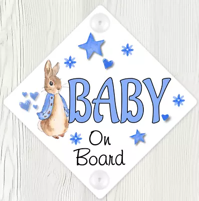 Handmade Baby On Board Car Sign Blue • £3.99
