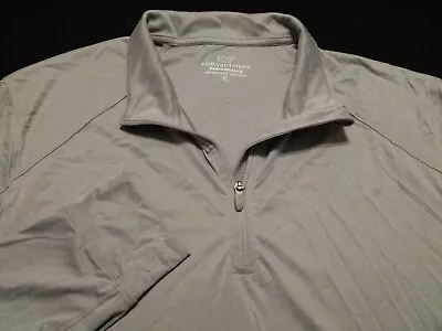 Vineyard Vines Mens XL Shirt Long Sleeve 1/2 Zip Solid Gray Pullover Performance • $18.50