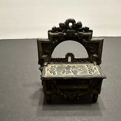 Cast Iron Match Box Safe Holder Striker Antique Wall Mount Stove Match Holder • $74.99