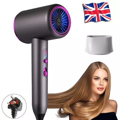 3 Speed Setting Ionic Hair Dryer Blow Dryer Lightweight Fast Drying Salon Dryer • £17.89