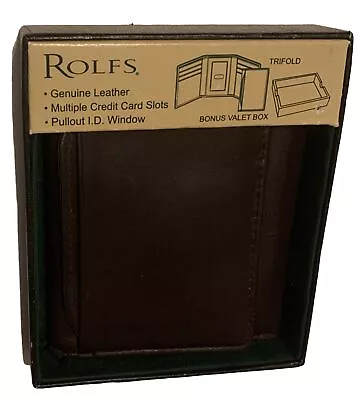 ROLFS Brown Men's Wallet Multi Credit Card Slot Genuine Leather Pullout ID NIB • $49.99