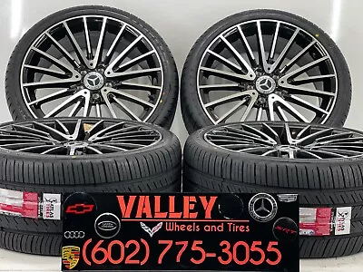 19  WHEELS RIMS TIRES FIT MERCEDES BENZ S550 AMG S63 C63 C E Set 4 BLK MACHINE • $1719.14