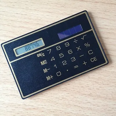 £9.11 • Buy Electronic Calculator Solar Very Thin Cell Credit Card Size Fits In Wallet 