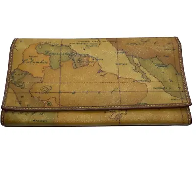 Prima Classe By Alviero Martini Vintage Map Design Long Wallet • $59.67