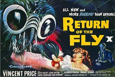 Vintage Science Fiction Horror Movie Poster Return Of The Fly • $9.99