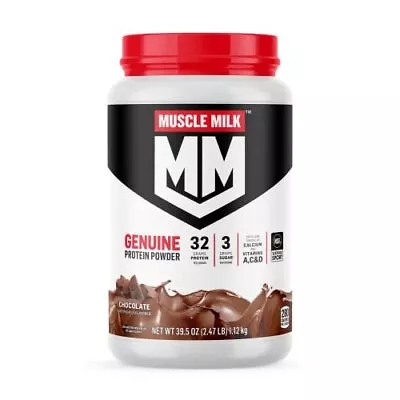 Muscle Milk Genuine Protein  Chocolate 2.47 Pound 16 Servings 32g Protein 3g ... • $69.95