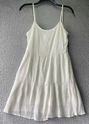 Divided By H&M Ivory Sleeveless Spaghetti Strap Lined Knee Length Dress Size S • $8.18