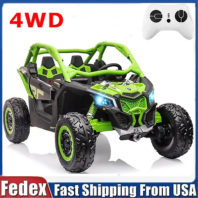 Can-Am Licensed 24V Kids Ride On Car UTV 4WD 800W RC All Terrain Tire Buggy Gn • $789.55