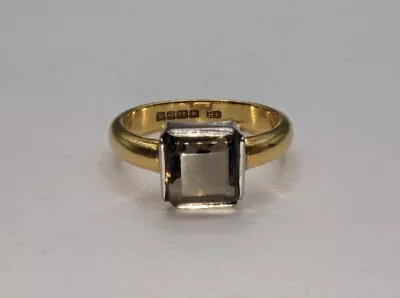 Vintage 22ct Gold Ring With Smokey Quartz. Heavy 6.17 Grams Perfect Condition • £180