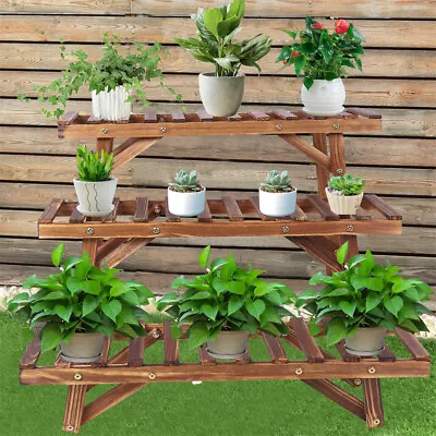 Set Of 3 Plant Bench Stand Flower Pot Rack Garden Display Shelf Outdoor Indoor • $31.90