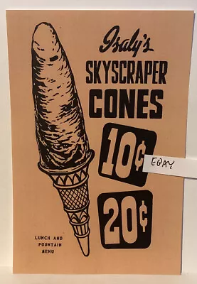 Early Isaly’s Skyscraper Ice Cream Cones 10¢ 20¢ Dairy Advertising New Postcard • $9.95